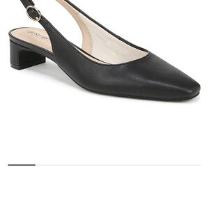 Life Stride Black Faux Leather Slingback Heels